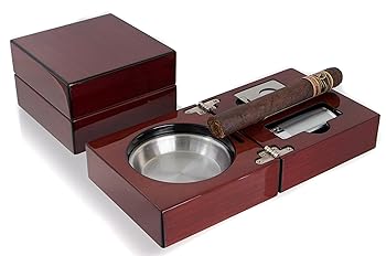 【中古】Mantello Cigarsの折り畳み式木製葉巻きタバコ灰皿仕掛ける、トリプルジェットフレームのブタントーチライターと裁断師 その他-キッチン用品・食器・調理器具