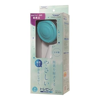 【中古】東レ トレビーノ 浄水 トレシャワー 塩素除去タイプ カートリッジ計1個入り 本体RS52-BG ブルーグリーン