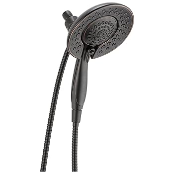 【中古】【39shop】Delta★Faucet 5-Spray In2ition 2イン1 デュアルシャワーヘッド ハンドヘルドスプレー オイル磨きブロンズ ハンドヘルドシャワーヘッド ホース（非常に良い）｜ドリエム店