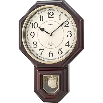 【中古】MAGマグカップ 柱時計 振子 アナログ 西洋館 静音 年代順の連続秒針 旋律 報時役立つこと 赤銅色 W-670BR