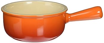 【中古】【39shop】Le★Creuset Stoneware French Onion Soup Bowl、473ml、Flame オレンジ LCS-103（非常に良い）｜ドリエム店
