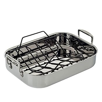 【中古】【39shop】Le★Creuset ステンレススチール ローストパン ノンスティックラック 14.5 x 10.75インチ（良い）｜ドリエム店