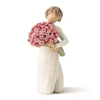 【中古】ウィローツリー彫像 Abundance あふれる気持ち 花束 置物