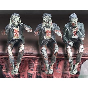 【中古】Walking Dead Zombie Undead See Hear Speak No Evil Set of Shelf Sitters Computer Top Statue Figurines by Pacific Giftware 11,528円