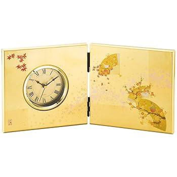 【中古】箔一 麗らかか 屏風時辰儀 A122-06001 6194-065 19×39×3糎 その他-キッチン用品・食器・調理器具