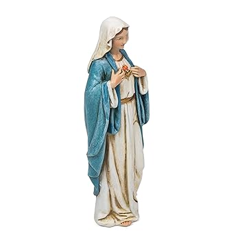 【中古】高さ約15ｃｍ 聖母マリア像 汚れなき御心 6\