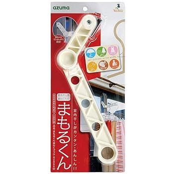 【中古】アズマ 部屋干し用ハンガーフック まもるくん窓わくフック 3×26.5×28.5cm 収納時奥行4.5cm ホワイト 窓のすき間に差し込んで簡単にセットでき