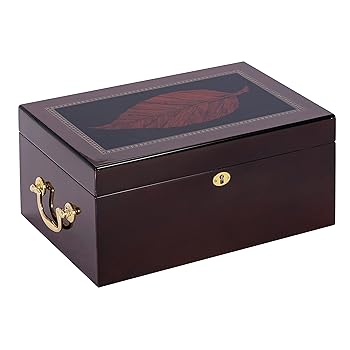 【中古】【39shop】Quality★Importersドーヴィル100 Cigar Humidor、高光沢with Tobacco Leaf Inlay, Maple Finish by Quality Importers(良い)|ドリエム店