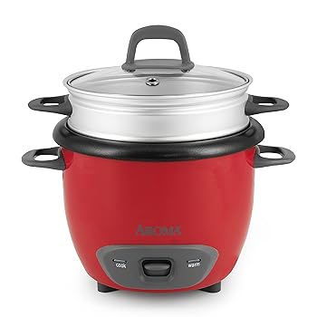 【中古】【39shop】並行輸入Aroma★6-Cup Cooked Pot Style Rice Cooker and Food Steamer, Red フードスチーマ(良い)|ドリエム店