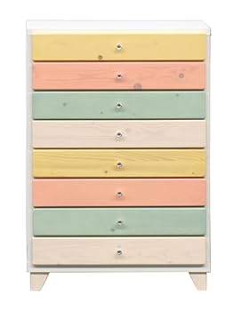 【中古】大川家具 nakakei チェスト マカロン 60cm幅8段 103034
