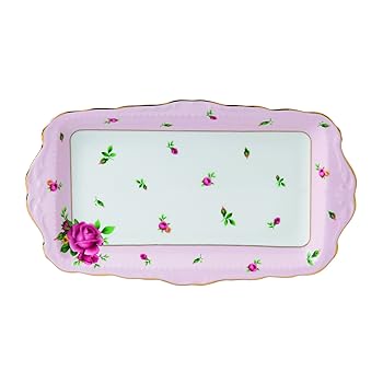 【中古】Royal Albert New Country Roses Formal Vintage Rectangular Serving Tray, White by Royal Albert