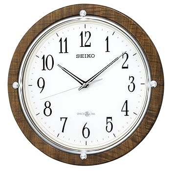 【中古】セイコークロックSeiko Clock 柱時計 自然的 人工衛星 電磁波 アナログ SPACE LINK 空白文字繋がり 茶 肌理 飾りつけ GP212B