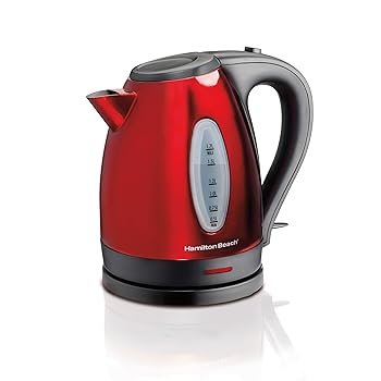 【中古】Hamilton Beach 電気ケトル ウォーターボイラー&ヒーター 1.7リットル コードレス給仕 1500ワット 急速沸騰 自動シャットオフ 沸騰保護 レッド 4 20,809円