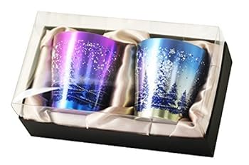 【中古】HORIEホリエ 新潟県燕産 純チタン二重タンプラー 華チタン 250竓 雪花マゼンタブルー2個仕掛ける T-15-SK250MB