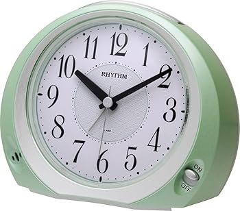 【中古】リズムRHYTHM 目覚まし時計 アナログ 連続秒針 電池寿命約2年 緑 フェイス28 8REA28SR05
