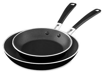 【中古】KitchenAid アルミノンスティック 8in\u002610in スキネットボール ツイン風呂敷き包み オニキスブラック M大きさ