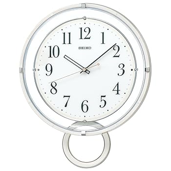 【中古】セイコークロックSeiko Clock 掛け時計 電波 アナログ 飾り振り子 白 PH205W SEIKO