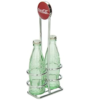 【中古】TableCraft Coca-Cola CC339N Salt and Pepper Shaker Set with Chrome Plated Metal Rack by Tablecraft