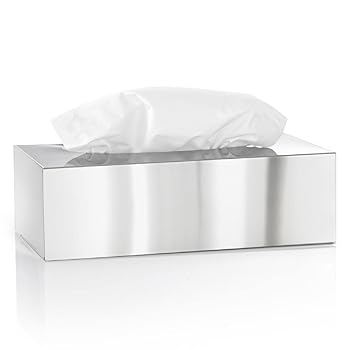 【中古】長方形PolishedティッシュボックスカバーSuitable for標準サイズCosmetic Tissues in Brushedステンレススチール3 \