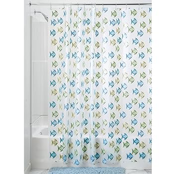 【中古】InterDesign Novelty EVA Shower Curtain, 72 x 72-Inch, Fishy, BlueGreen by InterDesign 並行輸入品 その他-キッチン用品・食器・調理器具