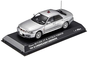 【中古】【39shop】RAI'S★143 ニッサン スカイライン GT-R AUTECH VERSION 1998 埼玉県警察高速道路交通警察隊車両 覆面 銀 完成品（非常に良い）｜ドリエム店