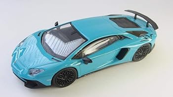 【中古】京商 ブンカオリジナル 164スケールミニカーシリーズ ランボルギーニ アヴェンタドール SV ブルー 完成品