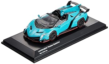【中古】京商 ブンカオリジナル 164スケールミニカーシリーズ ランボルギーニ ヴェネーノロードスター ブルー 完成品