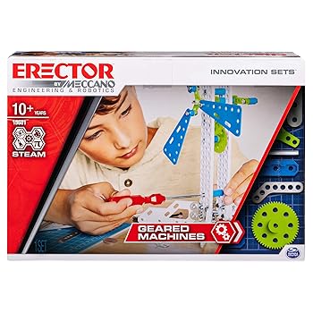 【中古】Meccano Erector ギアマシーン S.T.E.A.M. 組み立てキット 可動パーツ 10歳以上 マルチカラー