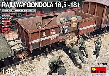 【中古】【39shop】ミニアート★135 ドイツ軍 ゴンドラ貨車16.5-18t 兵隊5体付 プラモデル MA35296（非常に良い）｜ドリエム店
