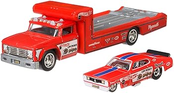 【中古】2018 ホットウィール TEAM TRANSPORT Bアソート FLF58 日本語 プリムス ダスター ファニーカー HOT WHEELS PLYMOUTH DUSTER FUNNY CARRETRO RIG