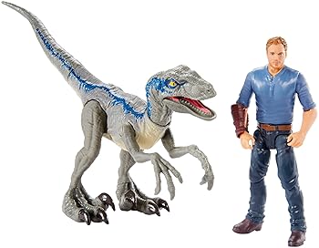 【中古】ジュラシック・ワールド 炎の王国 3.75インチ ベーシックフィギュア セット オーウェン & ヴェロキラプトル \