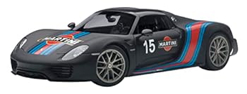 【中古】AUTOart 118 ポルシェ 918 細蟹 バイザッハ・パッケージ ブラックマルティニ・ストライプ