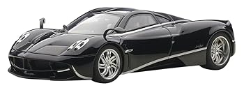 【中古】AUTOart 143 パガーニ ウアイラ 黒いこと  しろがね色・縞模様 成し遂げる品