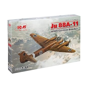 【中古】【39shop】ICM★148 ドイツ空軍 ユンカース Ju88A-11 爆撃機 プラモデル 48235（非常に良い）｜ドリエム店