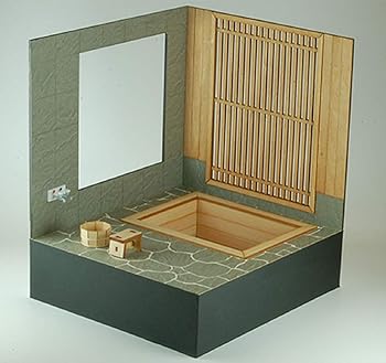 【中古】Cobaanii mokei工房 コバアニ模型工房 112 和の造作シリーズ 檜の露天風呂 木製ミニチュアキット WZ-012 組立キット WZ-012