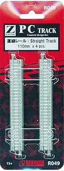 【中古】ロクハン Zゲージ R049 PCトラック 直線レール 110mm 4本入り