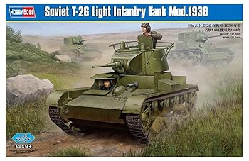 【中古】ホビーボス 135 ファイティングヴィークルシリーズ ソビエト T-26 軽戦車 1938年型 プラモデル