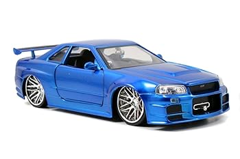 【中古】Jada Fast & Furious 124スケール 日産 GT-R R34 ダイキャストカー ブルー 並行輸入