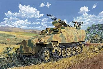【中古】プラッツ 135 第二次世界大戦 ドイツ軍 Sd.Kfz.25121 Ausf.D ハーフトラック 対空自走砲型 プラモデル DR6217