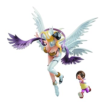 【中古】G.E.M.シリーズ デジモンアドベンチャー エンジェウーモン&八神ヒカリ 18スケール 彩色済み完成品フィギュア