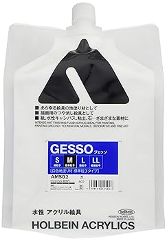 【中古】ホルベイン アクリリックメディウム AM502 2000ml ジェッソ M 〈白いこと地ペンキ塗り材 標準尺度素粒子印字機〉 14502