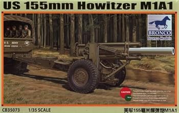 【中古】ブロンコモデル 135 米155mm榴弾砲M1A1大戦型 プラモデル