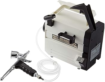 【中古】【39shop】タミヤTAMIYA★エアーブラシシステム No.44 スプレーワーク コンプレッサー レボ II HGトリガーエアーブラシ 74544(良い)|ドリエム店