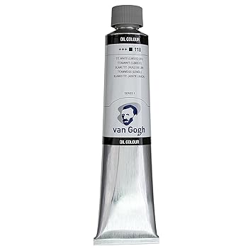 【中古】Van Gogh ターレンス 油絵具 ヴァンゴッホ チタニウムホワイトリンシードオイル T0208-118 200ｍｌ