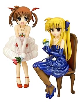 【中古】【39shop】コトブキヤ★魔法少女リリカルなのは The MOVIE 1st 高町なのは&フェイト・テスタロッサ -ドレス- 18スケール PVC塗装済み完成品（良い）｜ドリエム店