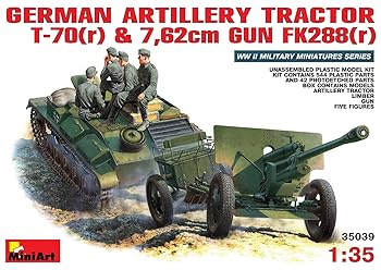 【中古】ミニアート 135 ドイツ軍T-70 r & 76.2mm野戦砲 MA35039 プラモデル