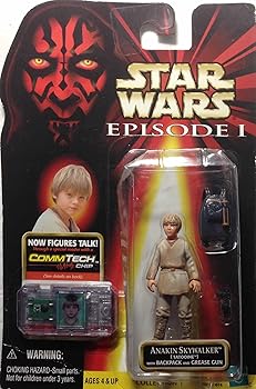 【中古】Star Wars Episode 1 - Action Figur 84074 - Anakin Skywalker mit Rucksack und Grease Gun inkl. CommTech Chip