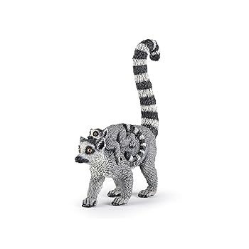 【中古】Papoパポ ワオキツネザルの親子 PVC PA50173