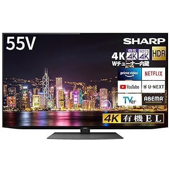 【中古】シャープ 55V型 有機EL テレビ AQUOS OLED 4T-C55CQ1 4K チューナー内蔵 Android TV Medalist S1 搭載 2020年モデル 182,750円