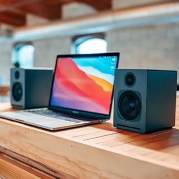 【中古】国内置き目品Audioengine オーディオ発動機 A1 ワイヤレス・パワードスピーカー l Bluetooth aptX相応う・16bit DACアンプリファイアー内蔵 l 有線・無線電話繋ぎ合わせる、